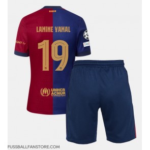 Barcelona Lamine Yamal #19 Replik Heimtrikot Kinder 2024-25 Kurzarm (+ Kurze Hosen)